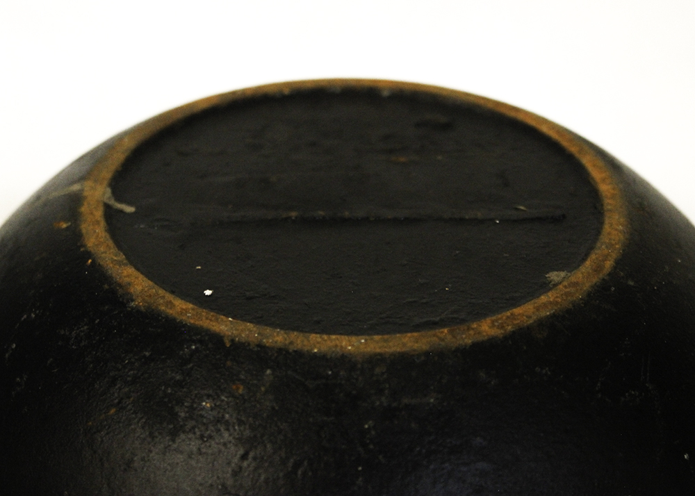 Antique Cast Iron Spittoon with White Enamel