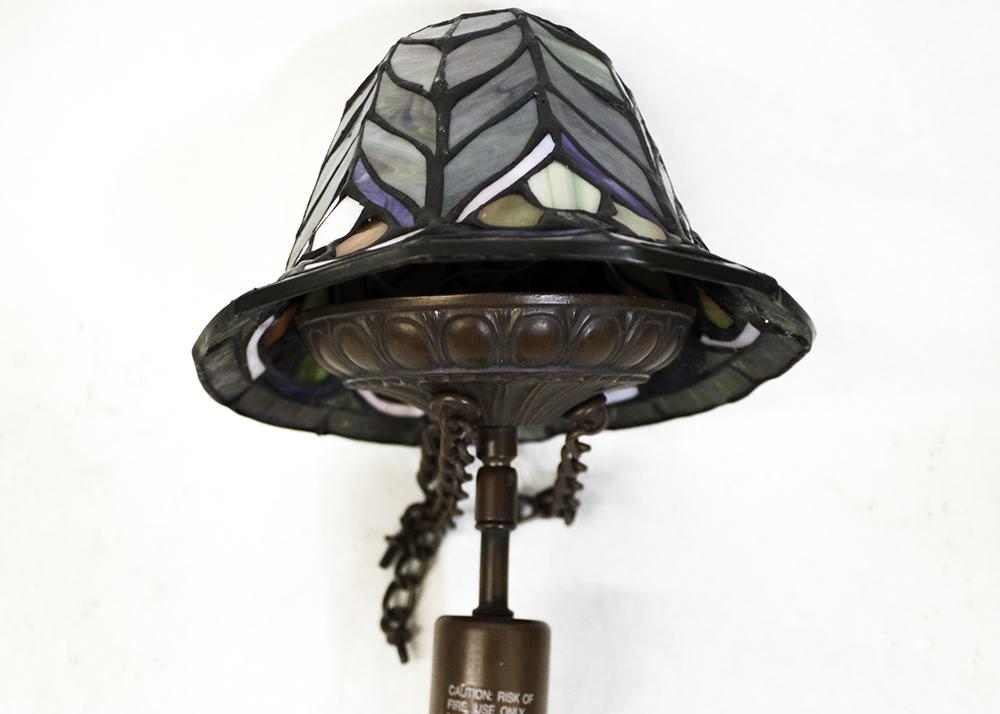 Mission Style Lead Glass Celling Mount Light Fixture