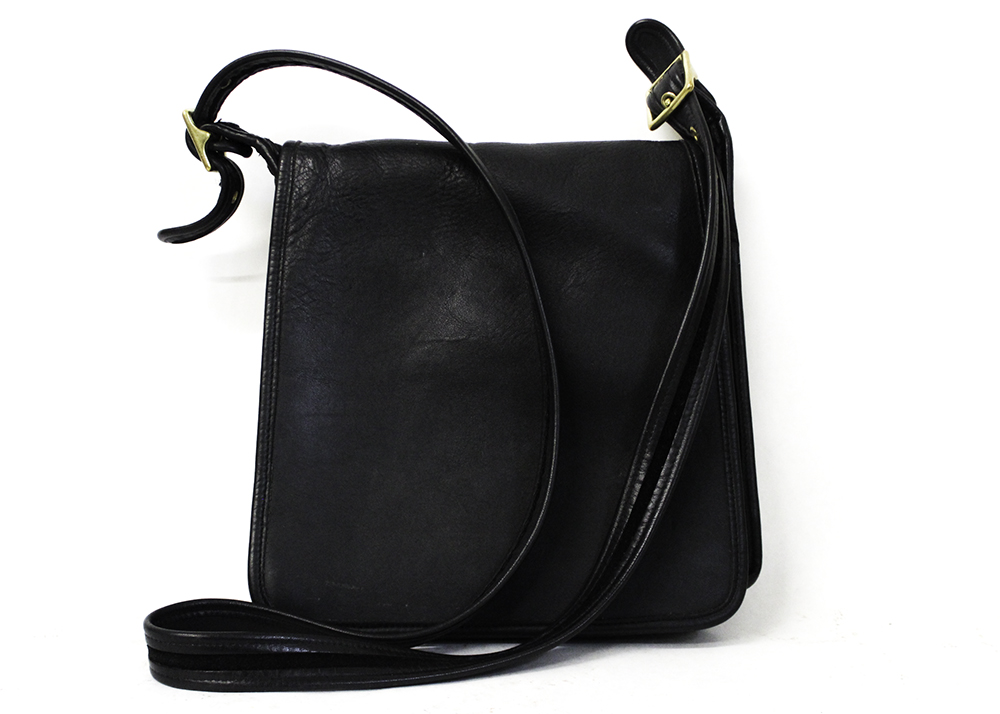 Vintage Black Leather Coach Crossbody Purse