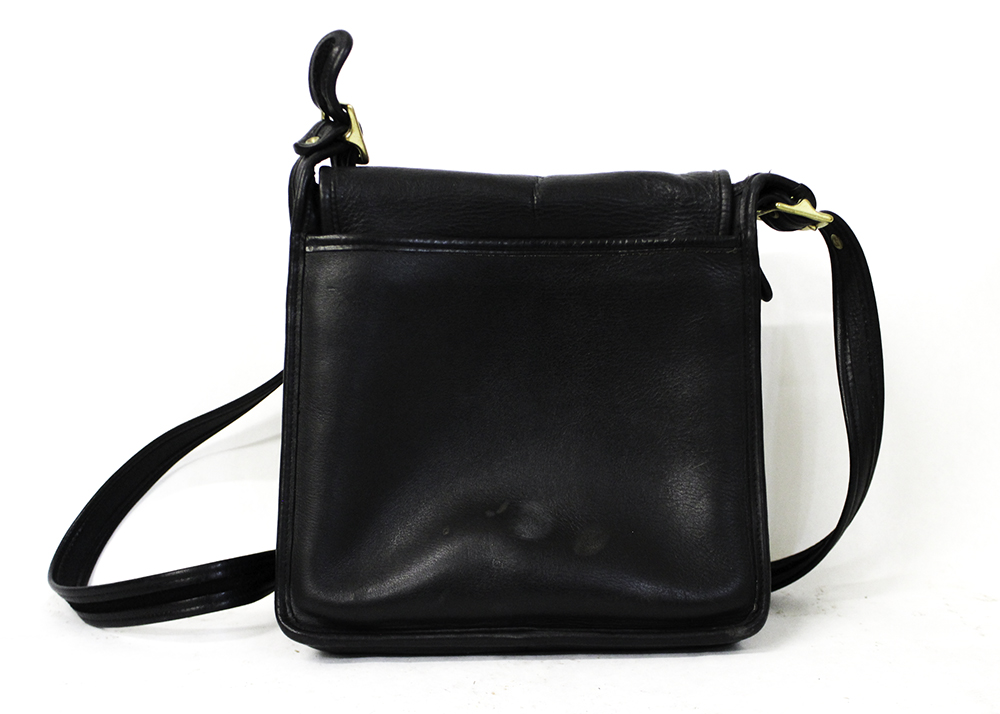 Vintage Black Leather Coach Crossbody Purse