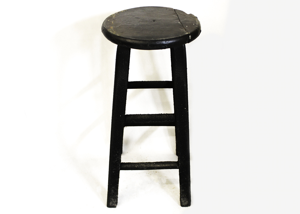 Pair of Industrial Style Wooden Stools