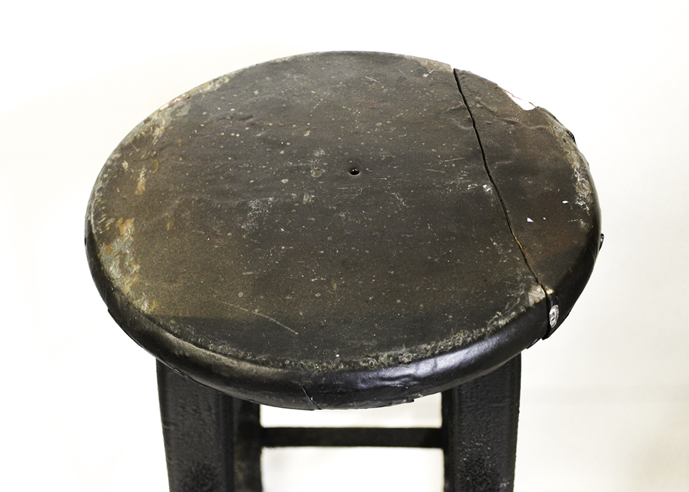 Pair of Industrial Style Wooden Stools