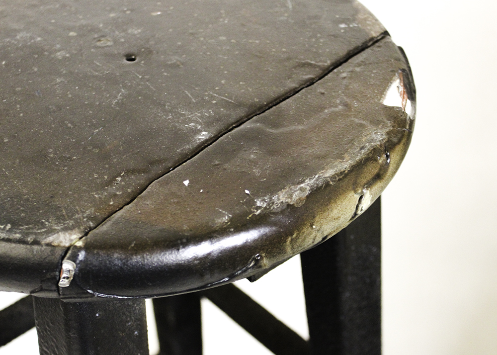 Pair of Industrial Style Wooden Stools