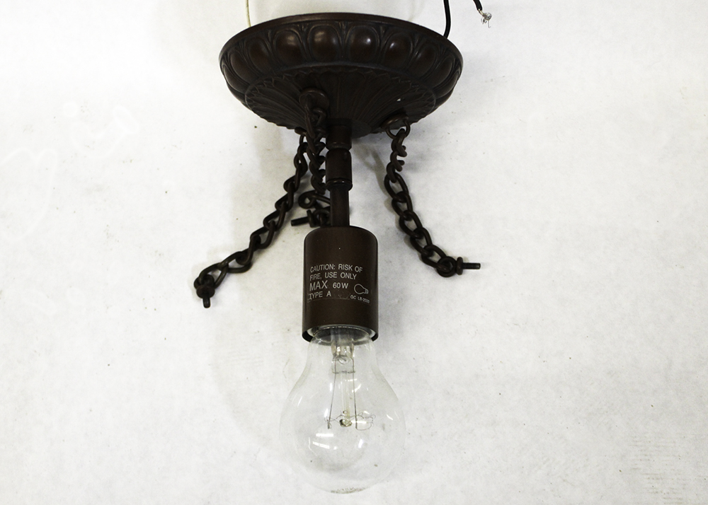 Mission Style Lead Glass Celling Mount Light Fixture