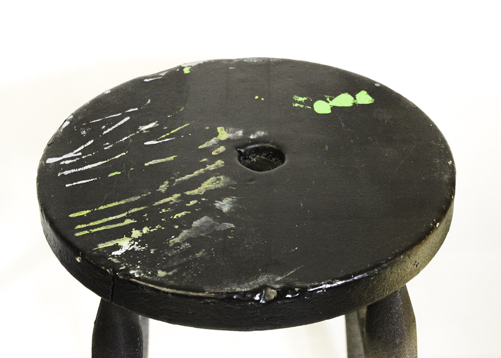 Pair of Industrial Style Wooden Stools