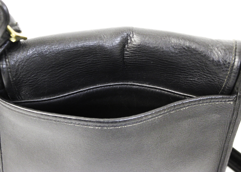 Vintage Black Leather Coach Crossbody Purse