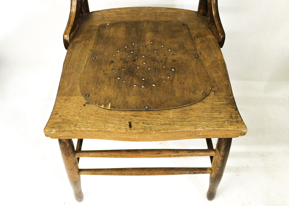 Pair of Antique Oak Press Back Chairs