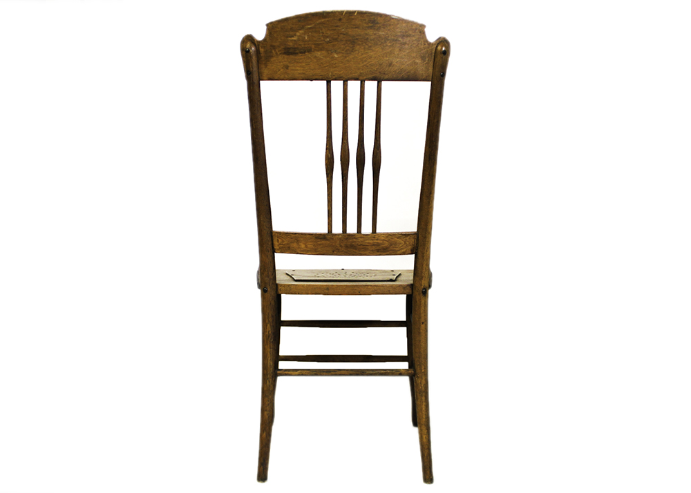 Pair of Antique Oak Press Back Chairs