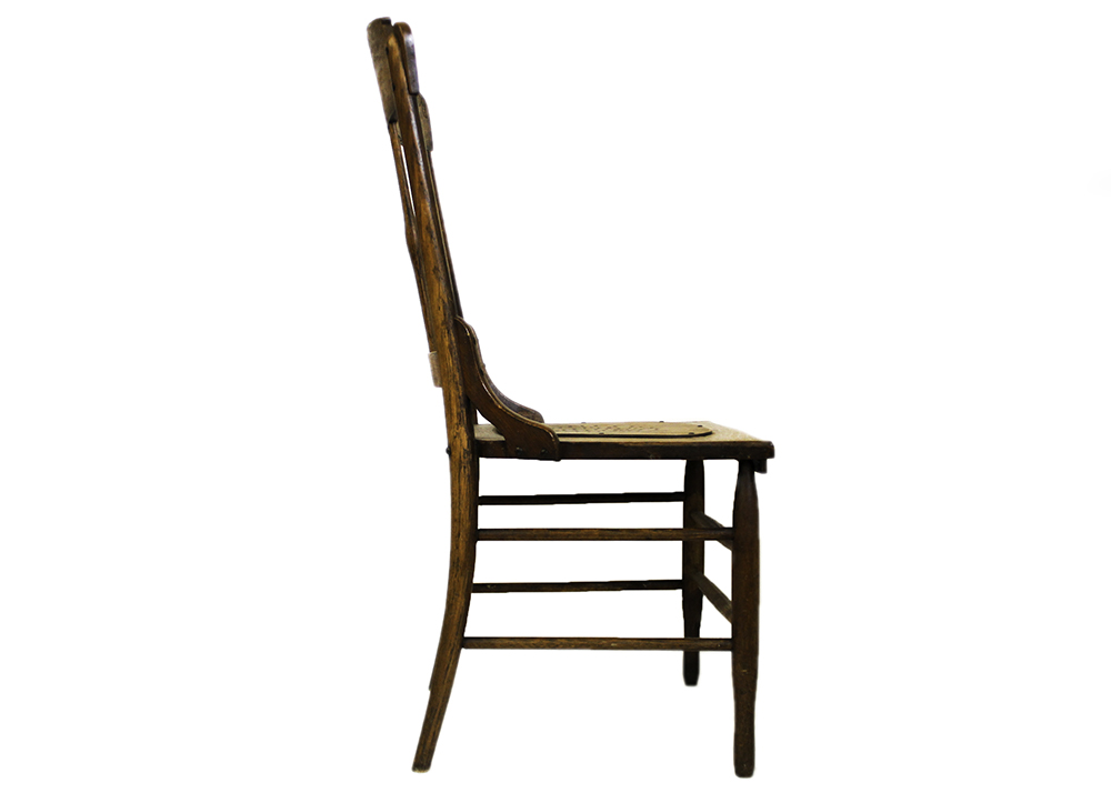 Pair of Antique Oak Press Back Chairs