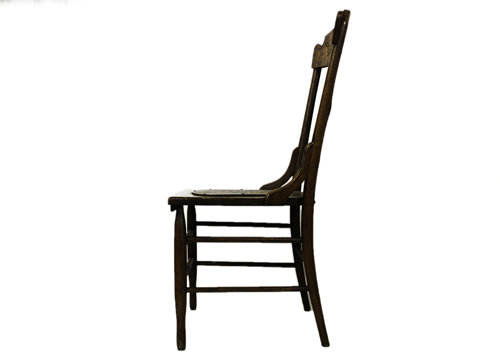 Pair of Antique Oak Press Back Chairs