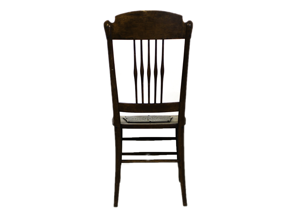 Pair of Antique Oak Press Back Chairs