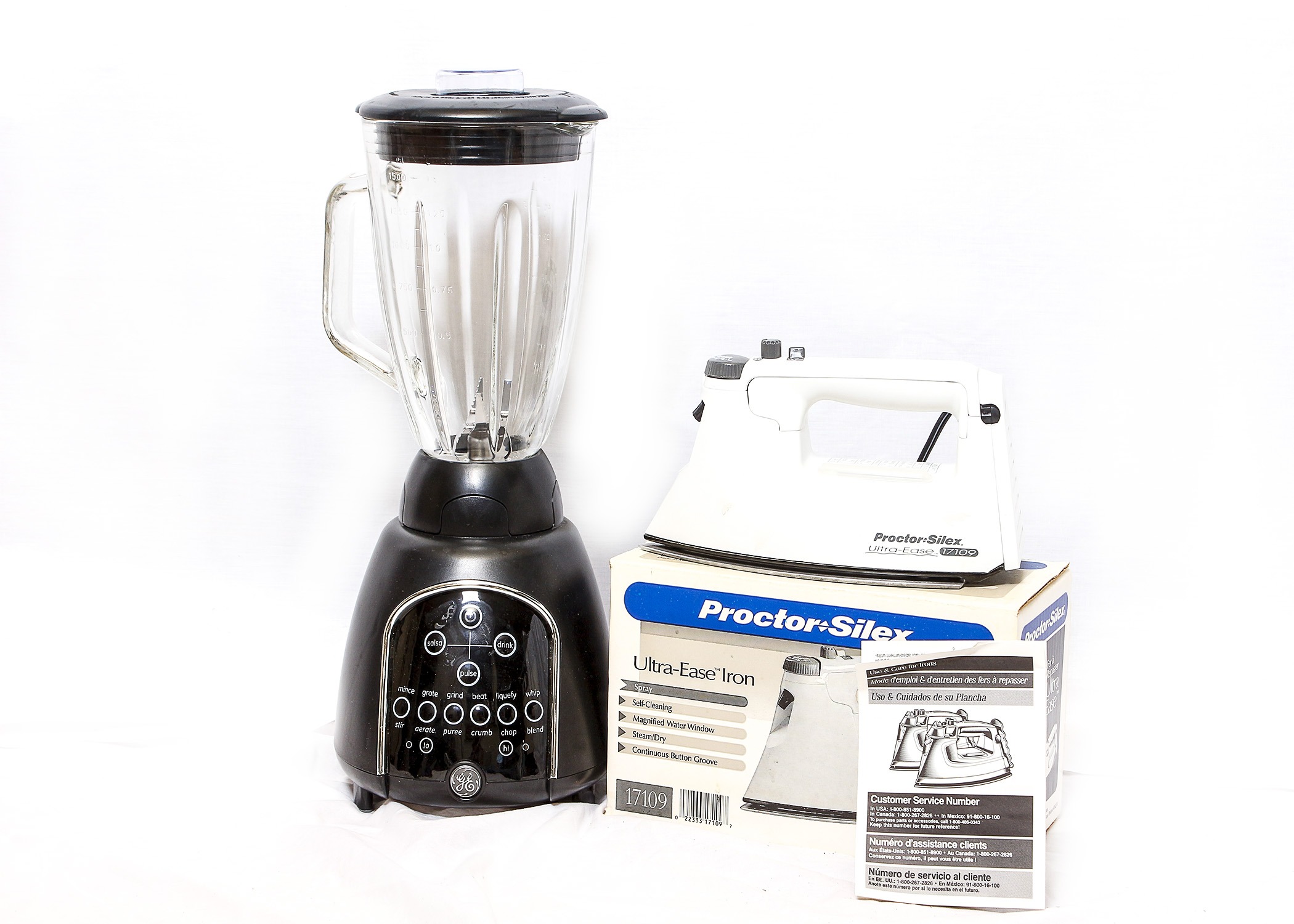 GE Digital Blender and a Proctor Silex Iron