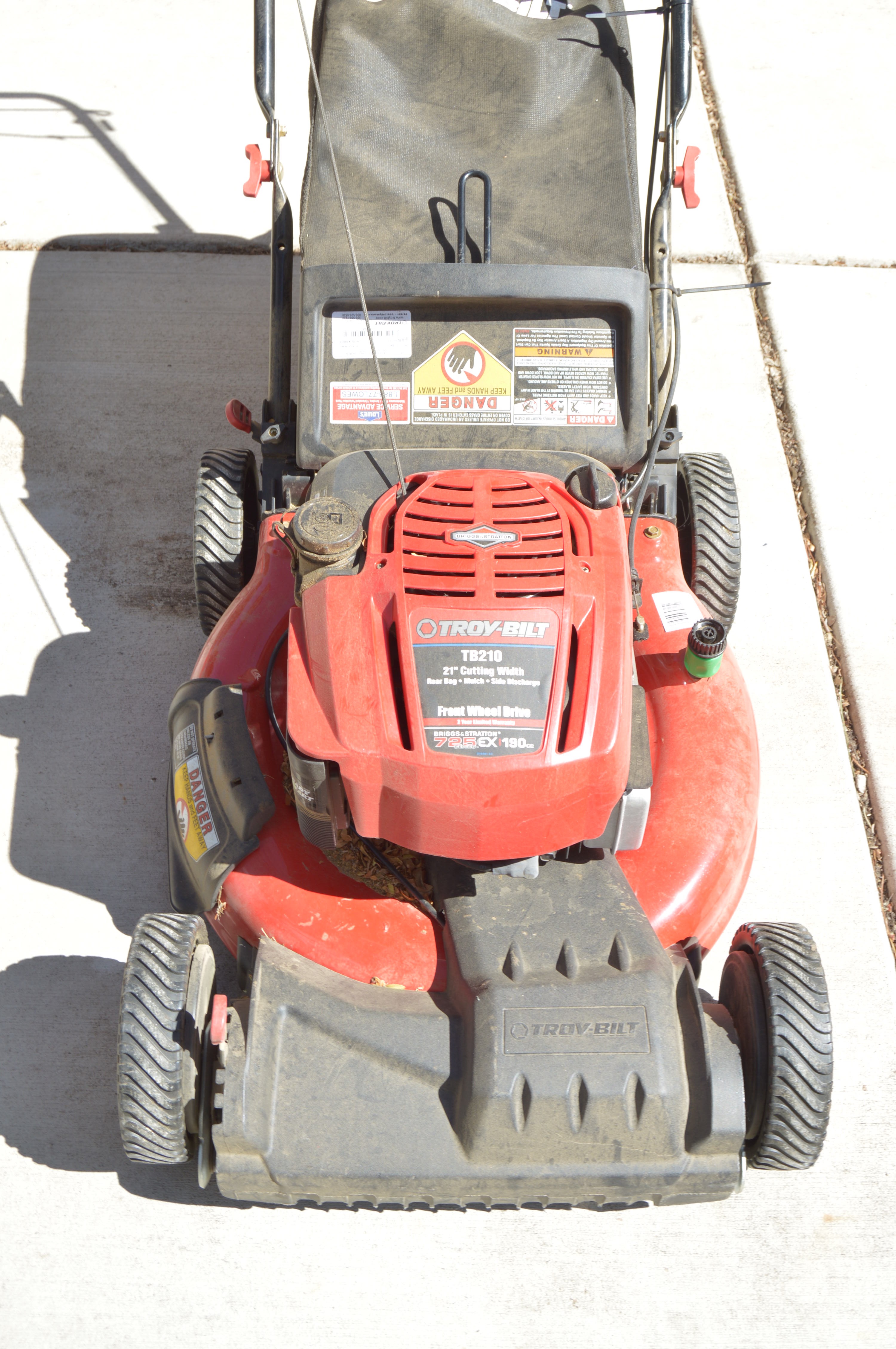 Troy Bilt Lawn Mower and Gas Cans