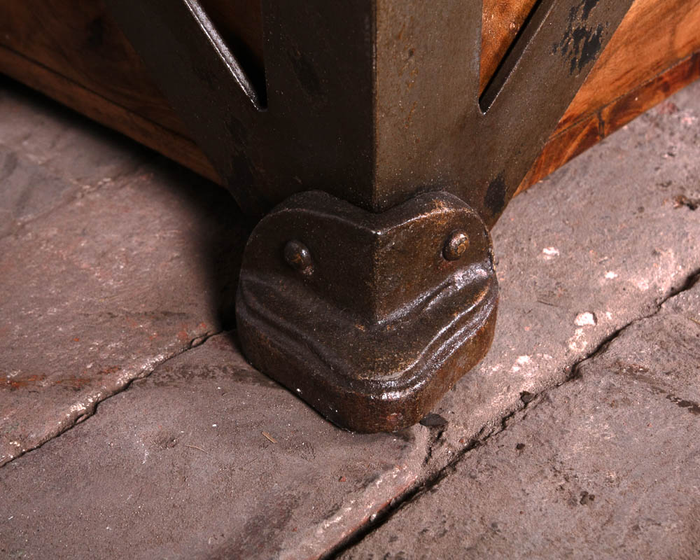 Greenhouse Teak and Cast Iron Bins
