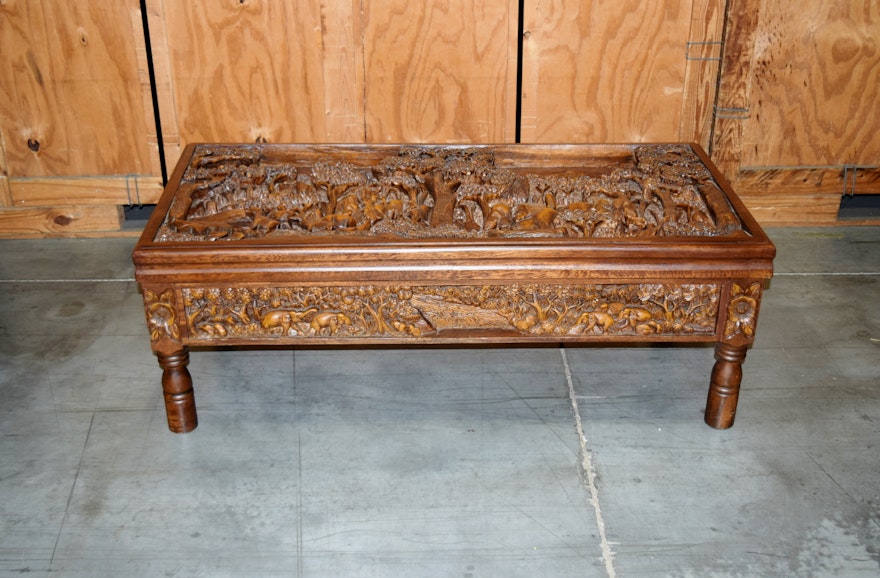 Thai Hand Carved Coffee Table