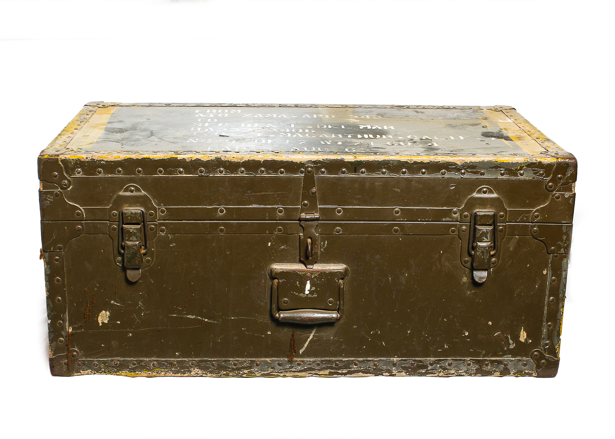 Vintage 1963 Vietnam War Military Trunk