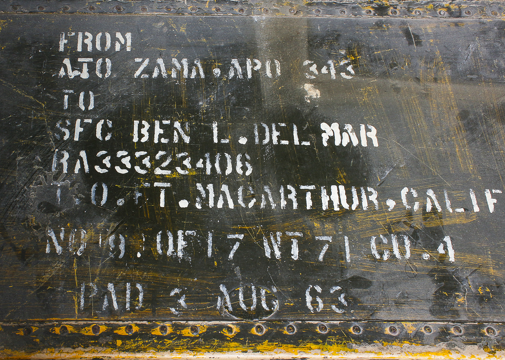 Vintage 1963 Vietnam War Military Trunk