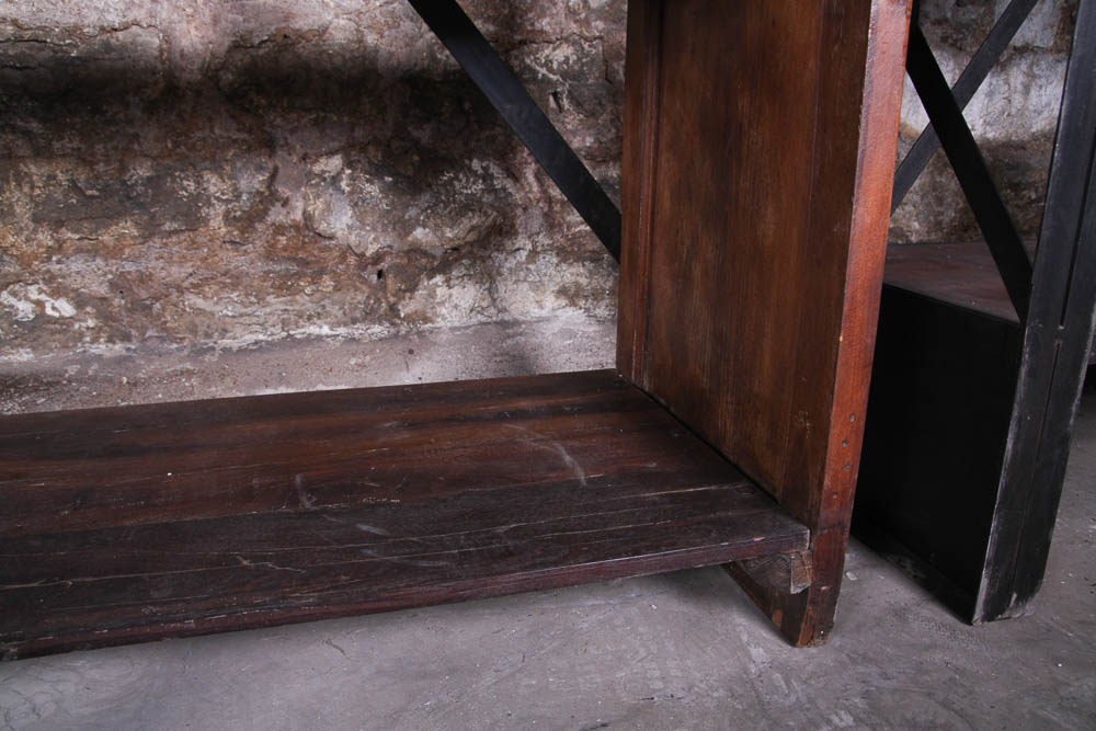 Rustic Wooden Shelf with Ladder