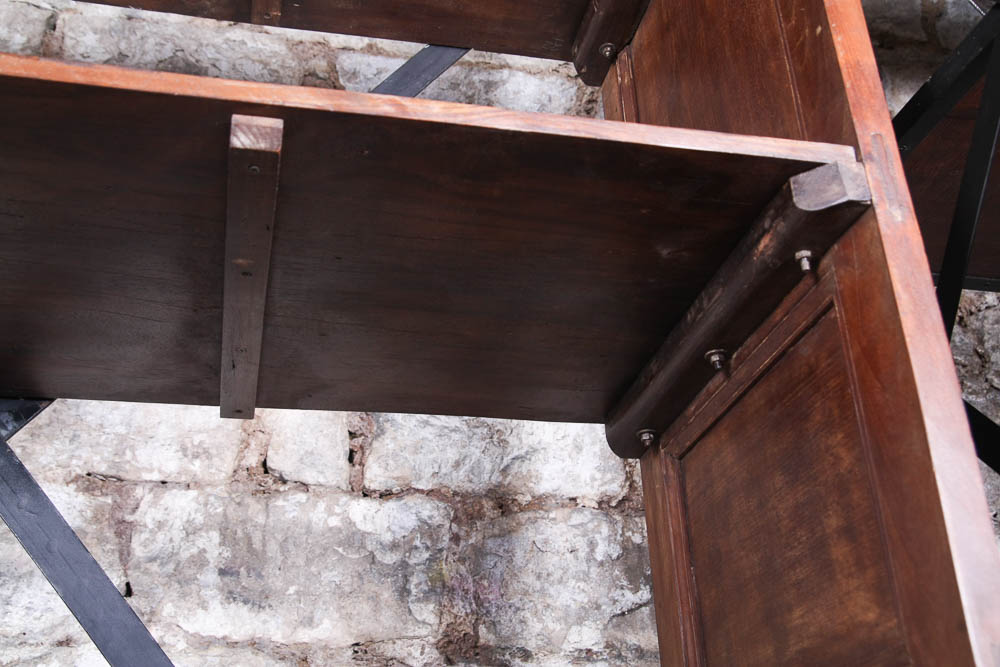 Rustic Wooden Shelf with Ladder