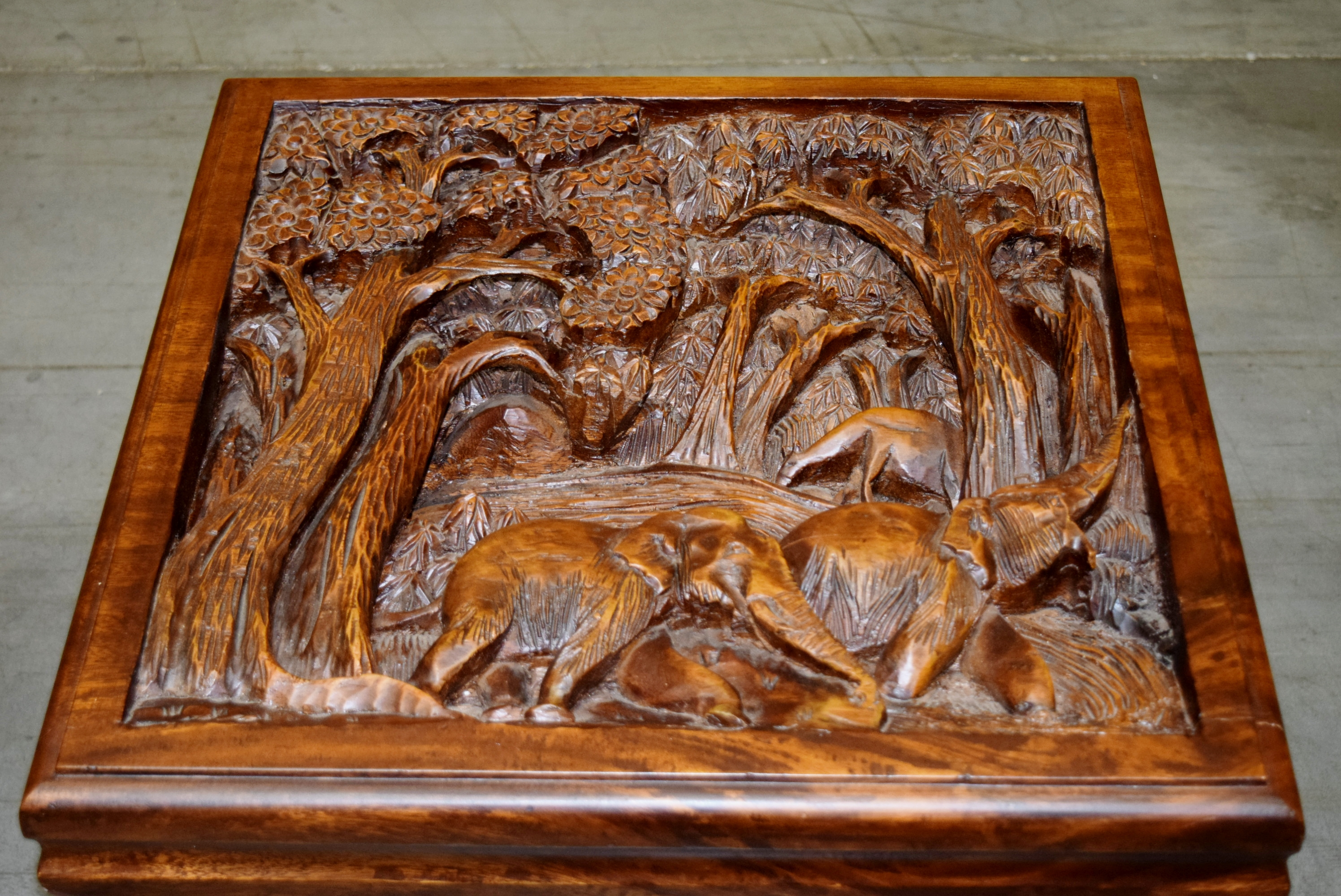 Vintage Hand Carved Side Table from Thailand