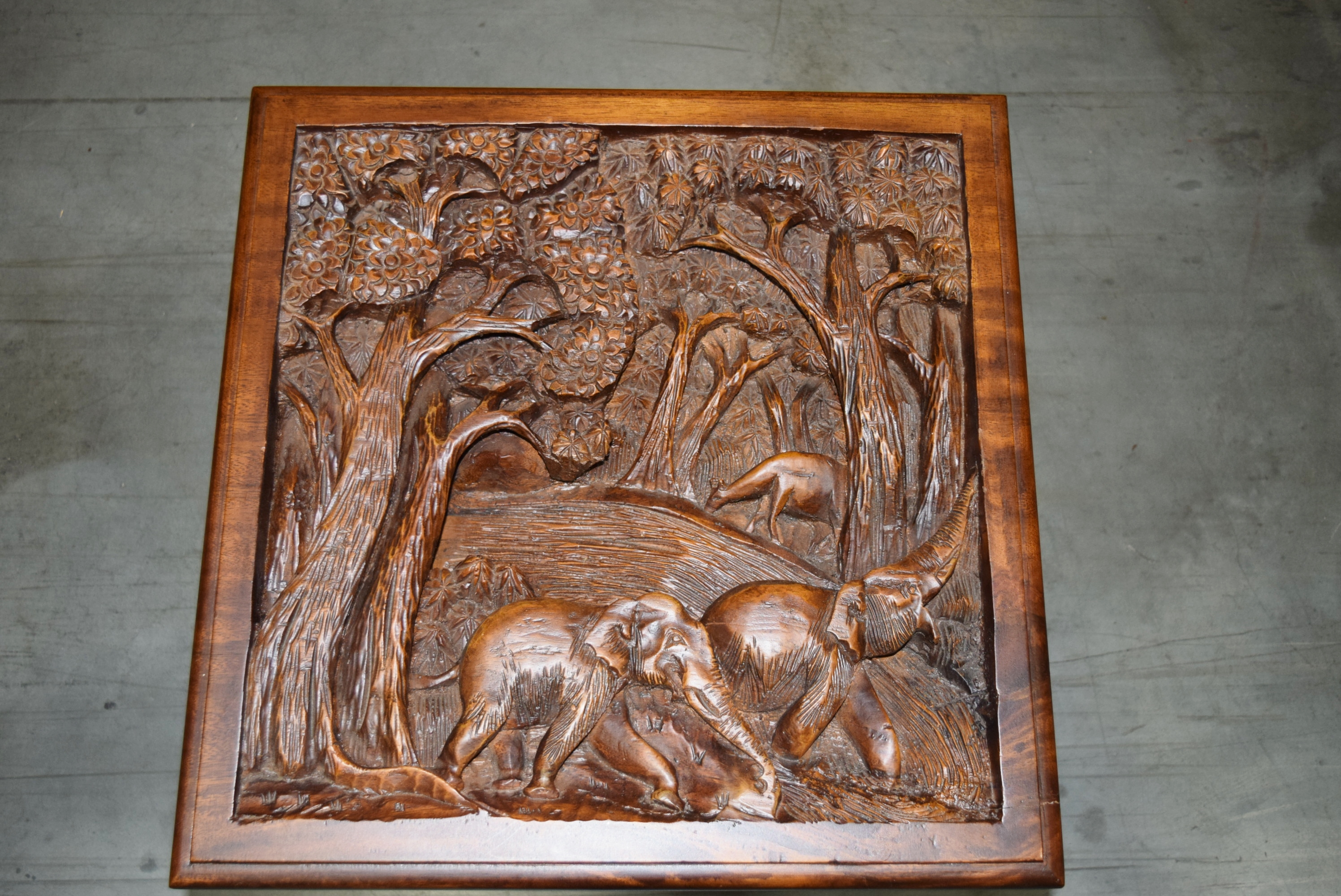 Vintage Hand Carved Side Table from Thailand