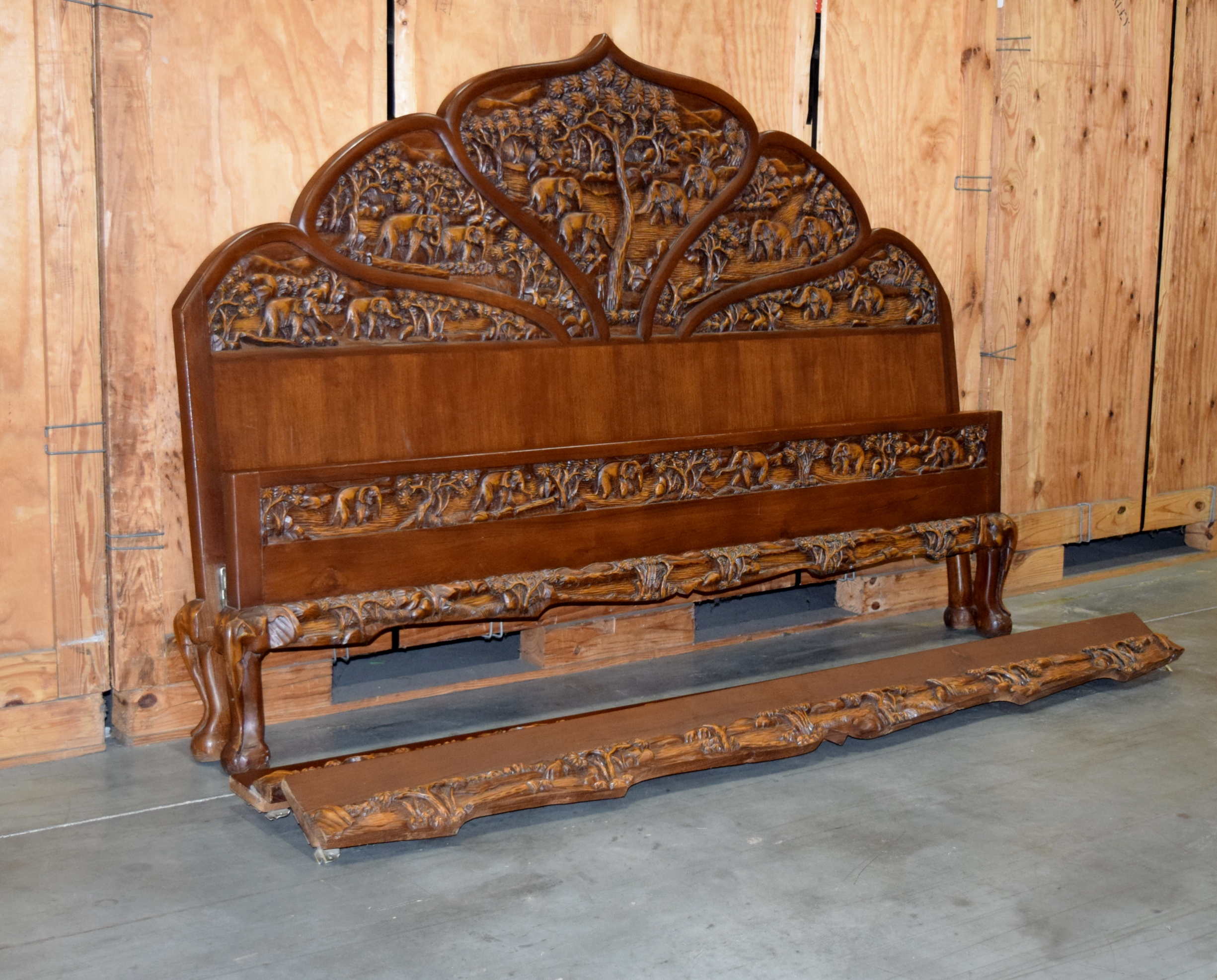 Hand Carved Vintage Bed Frame from Thailand
