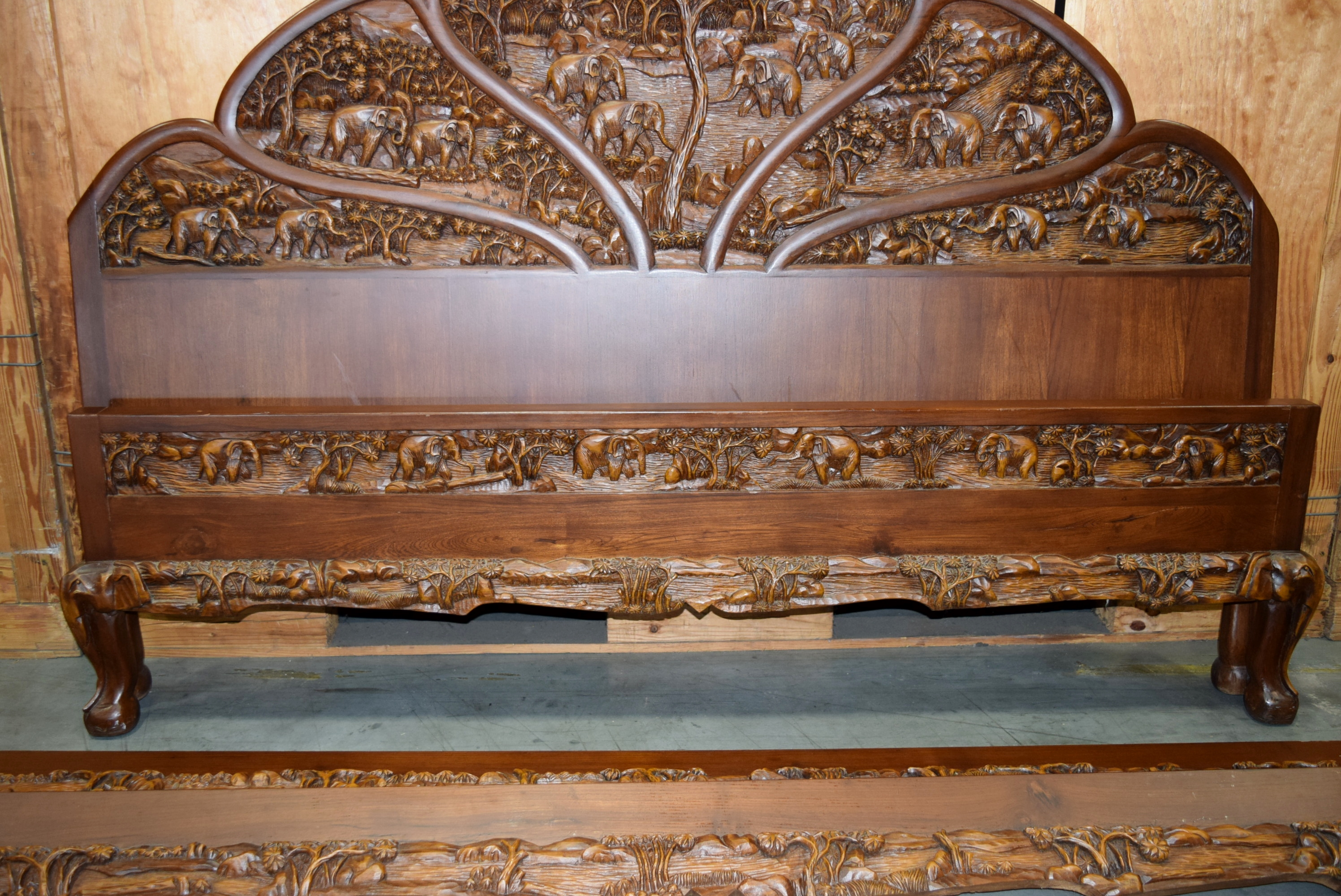 Hand Carved Vintage Bed Frame from Thailand