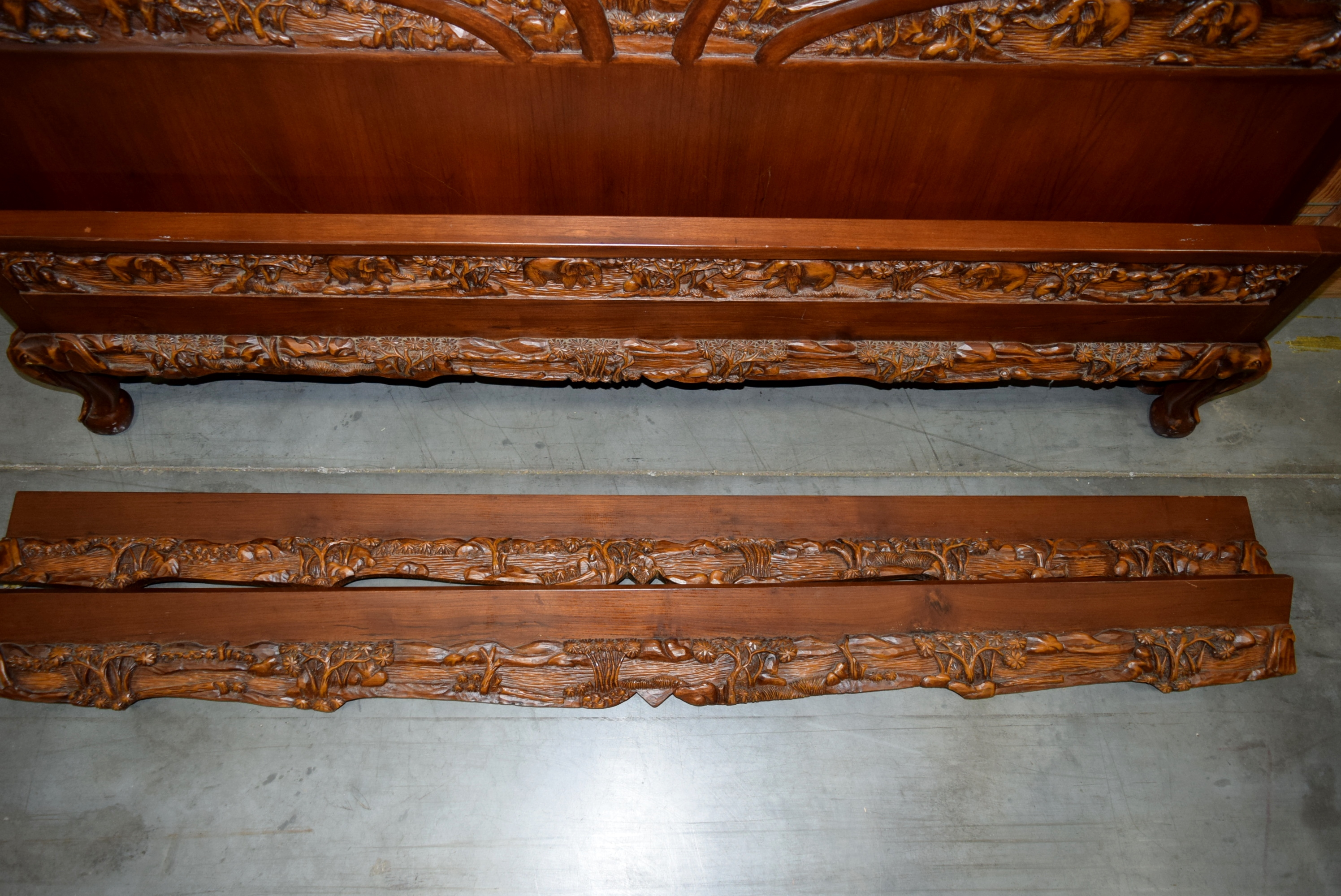 Hand Carved Vintage Bed Frame from Thailand