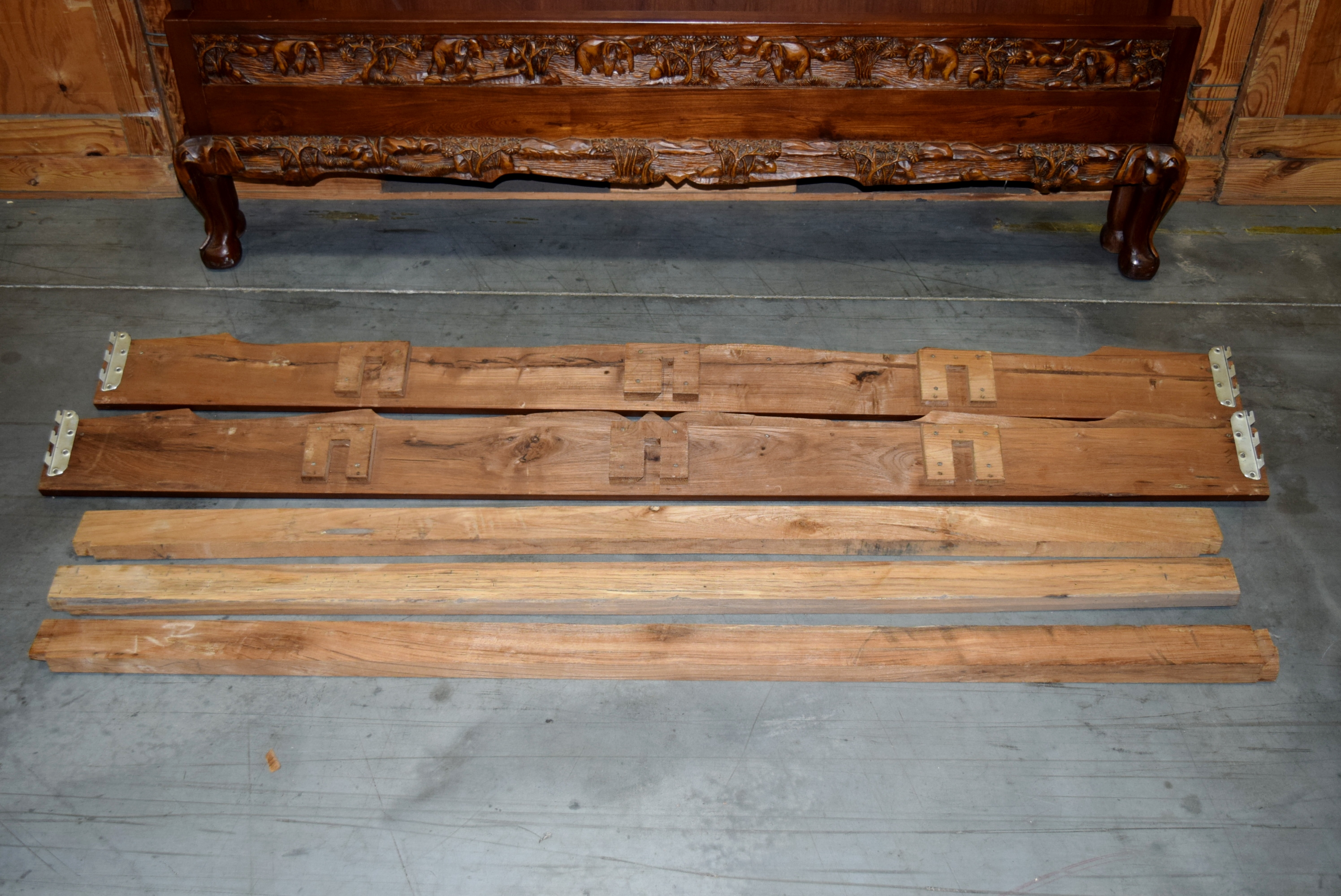 Hand Carved Vintage Bed Frame from Thailand