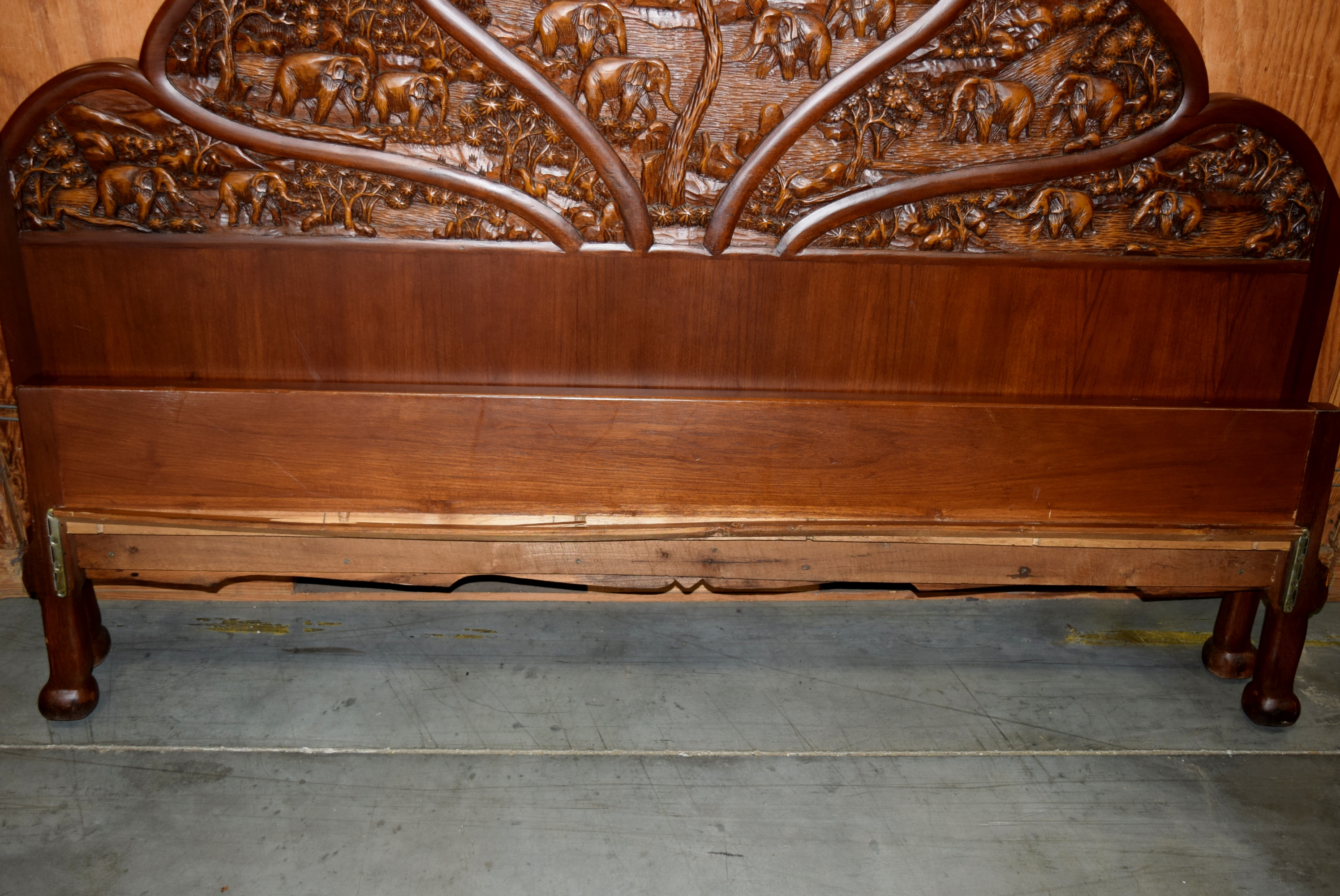 Hand Carved Vintage Bed Frame from Thailand