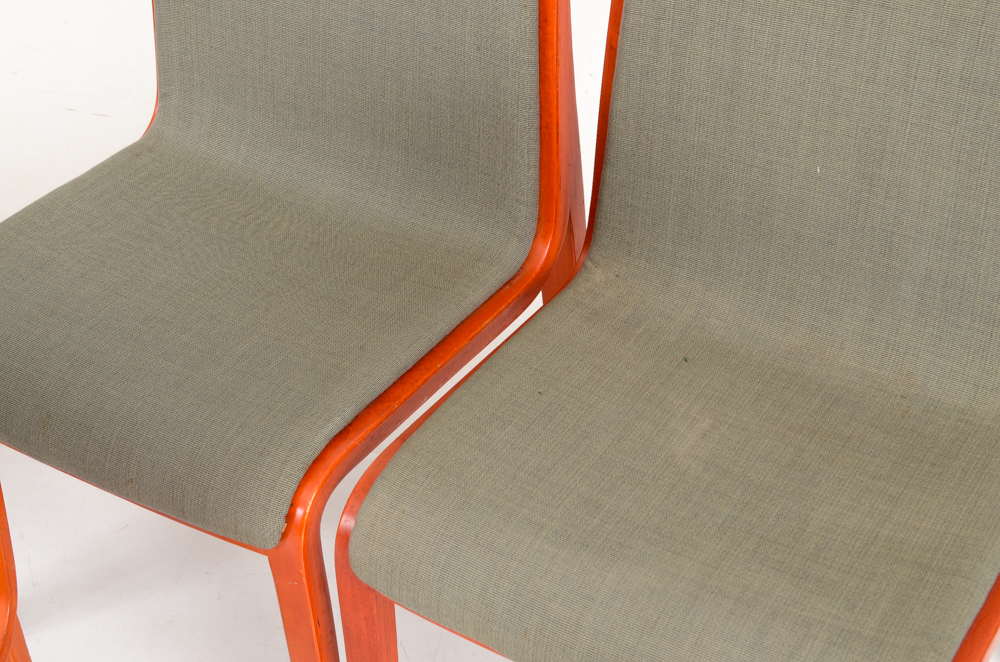 Set of Five Bill Stephens Knoll Dining Chairs Rare Finish