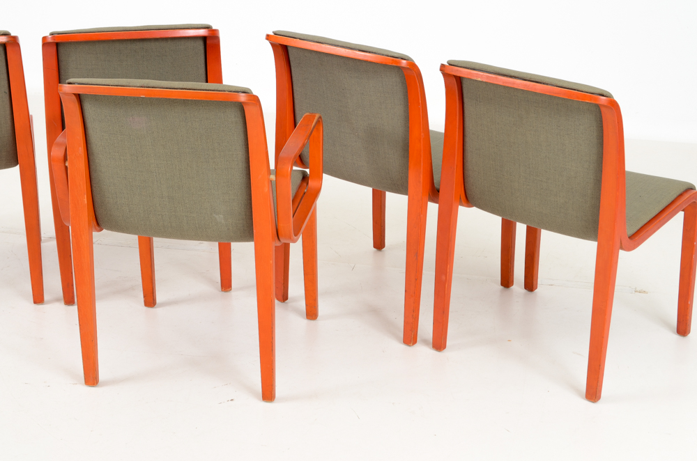 Set of Five Bill Stephens Knoll Dining Chairs Rare Finish