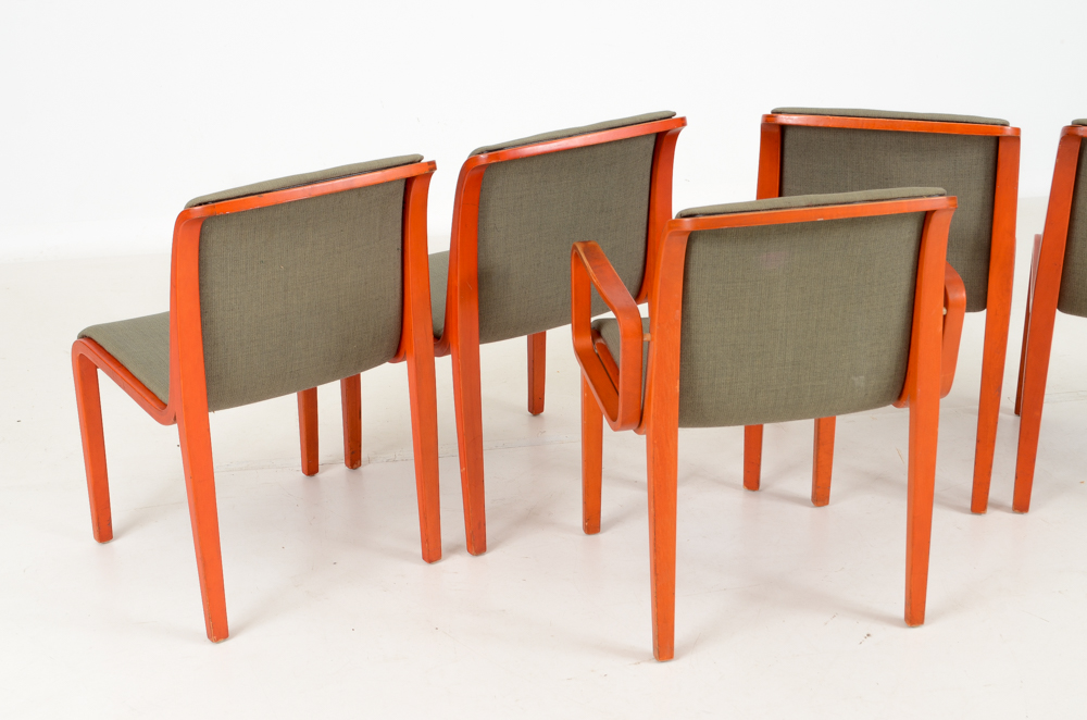 Set of Five Bill Stephens Knoll Dining Chairs Rare Finish