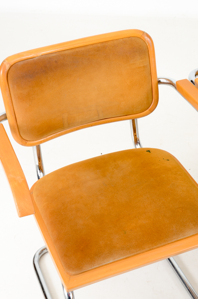 Set of Six Marcel Breuer "Cesca" Arm Chairs