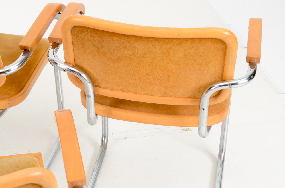 Set of Six Marcel Breuer "Cesca" Arm Chairs