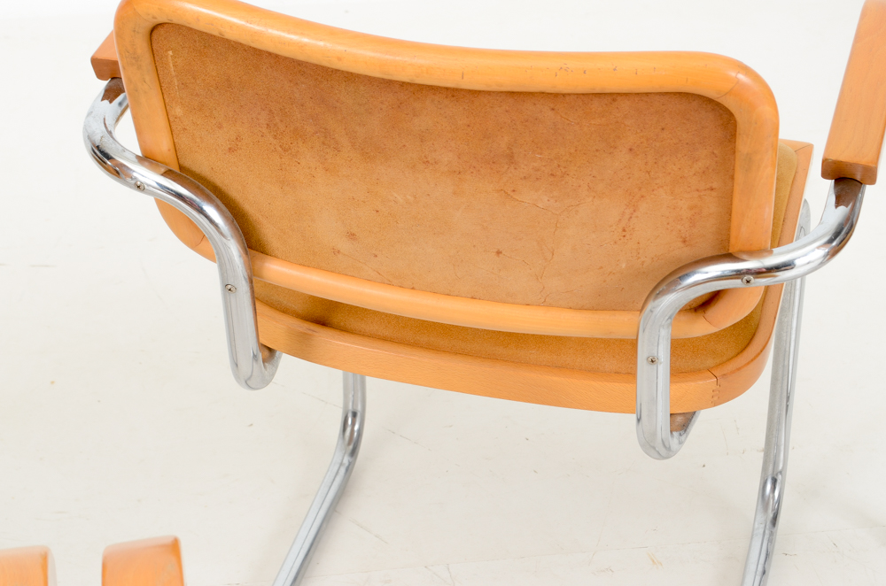 Set of Six Marcel Breuer "Cesca" Arm Chairs