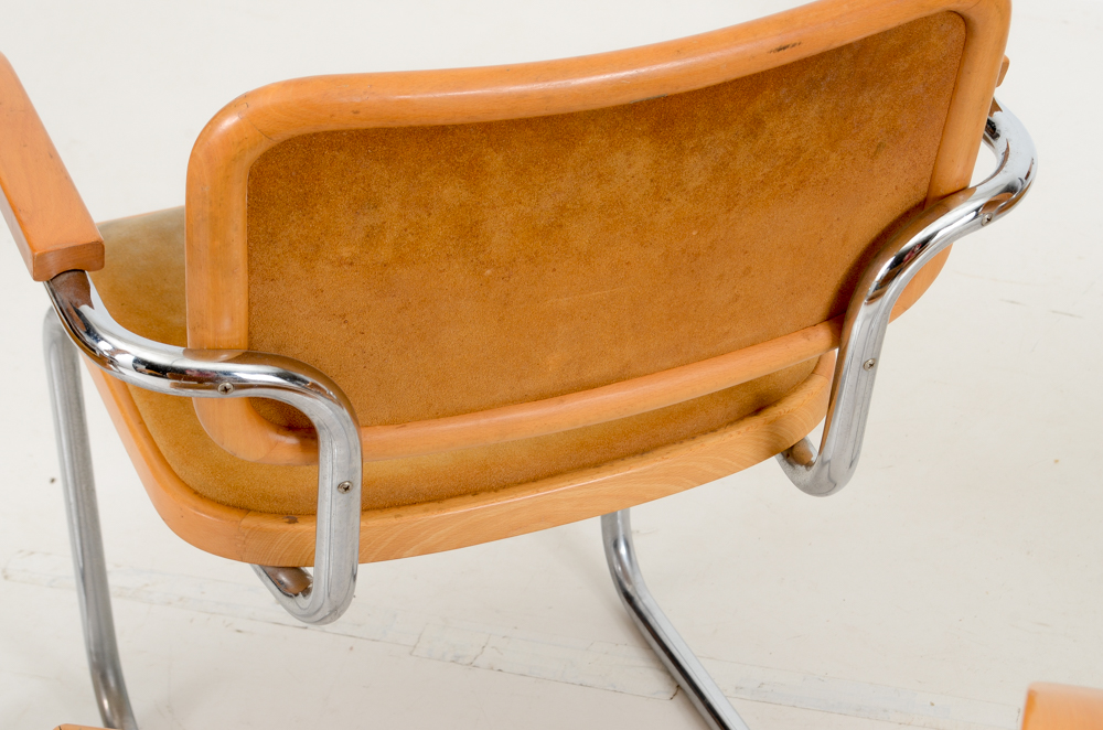 Set of Six Marcel Breuer "Cesca" Arm Chairs