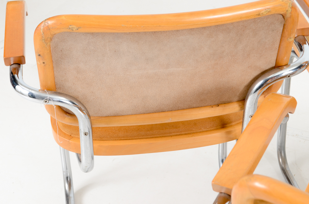 Set of Six Marcel Breuer "Cesca" Arm Chairs