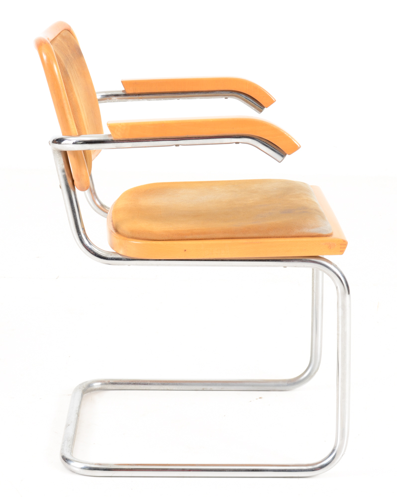 Set of Six Marcel Breuer "Cesca" Arm Chairs