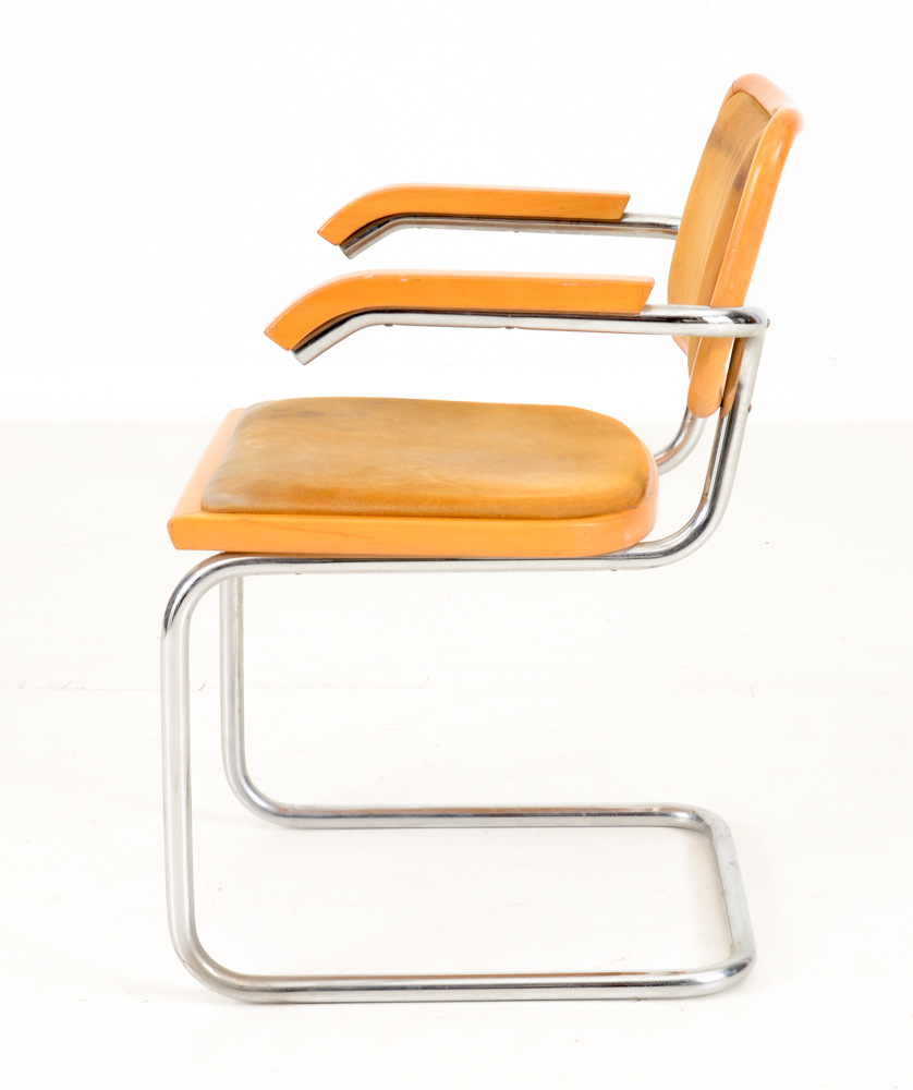 Set of Six Marcel Breuer "Cesca" Arm Chairs