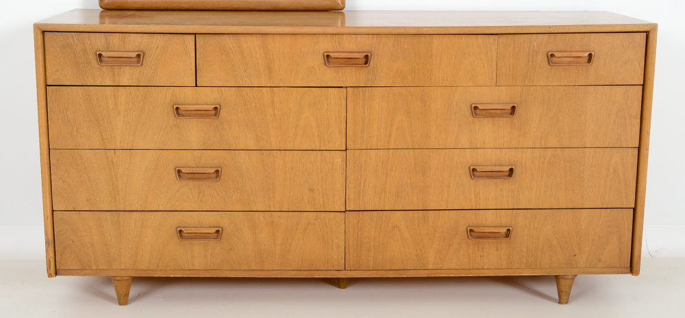 American of Martinsville Modernist Dresser with Mirror