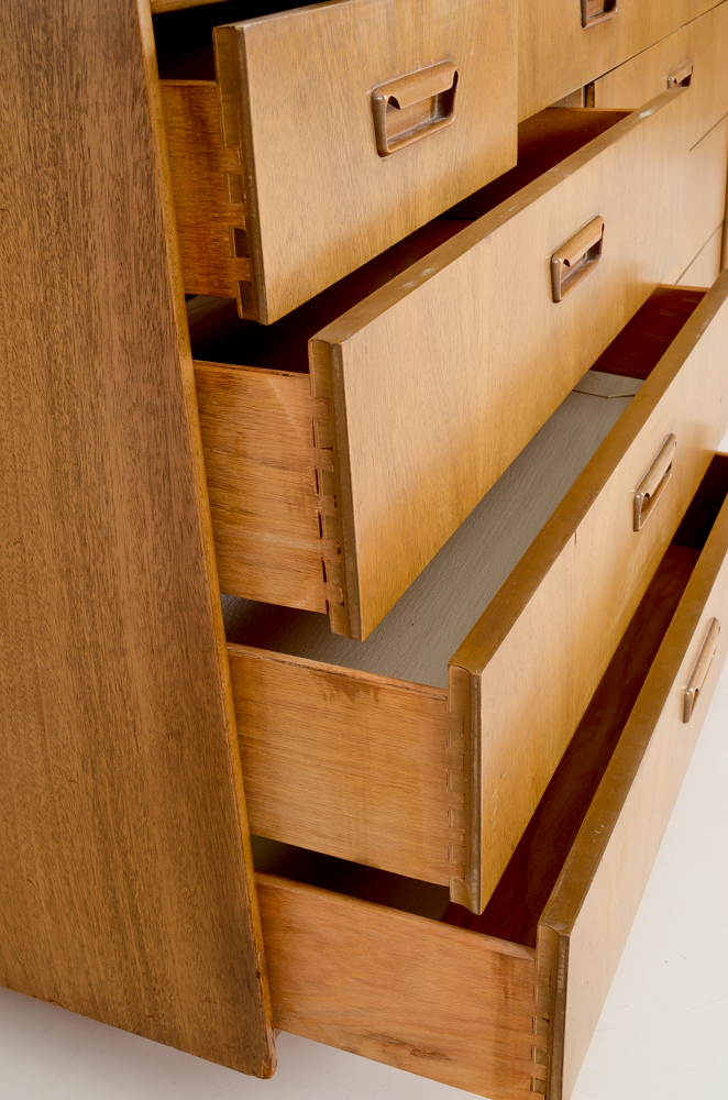 American of Martinsville Modernist Dresser with Mirror