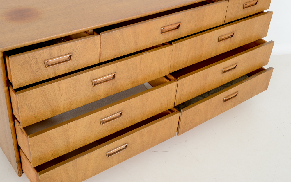 American of Martinsville Modernist Dresser with Mirror