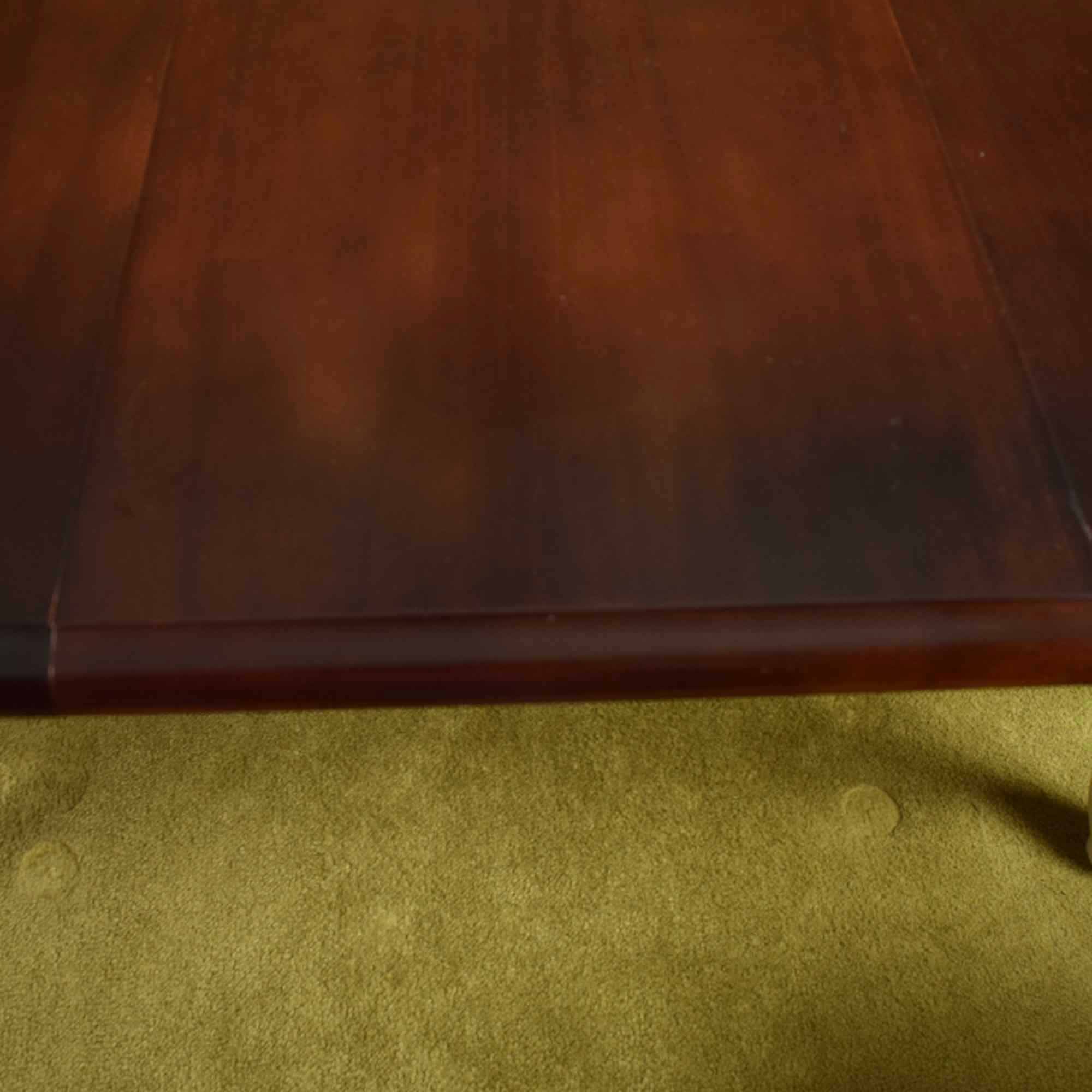 Queen Anne Style Oak and Cream Dining Room Table and Four Chairs