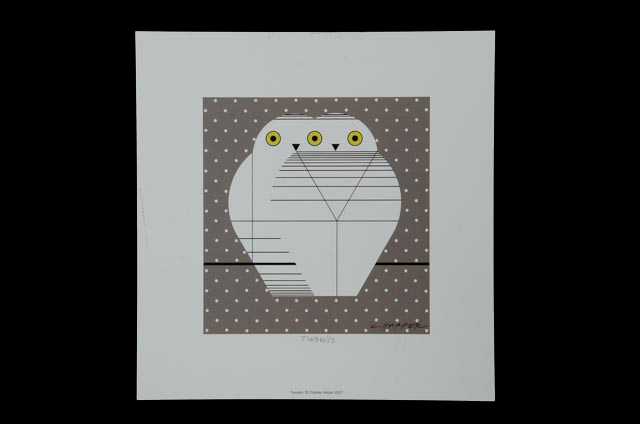 Charley Harper Posthumous Offset Lithograph "Twowls"