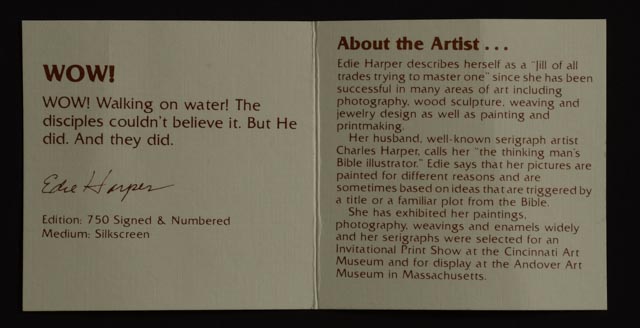 Edie Harper Signed Limited Edition Serigraph "WOW!"