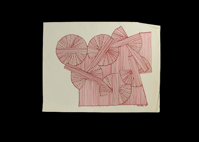 Margaret Wenstrup Original Red Abstract Marker Drawing