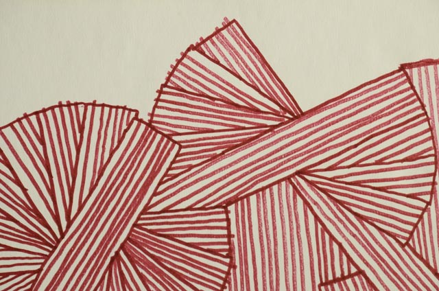 Margaret Wenstrup Original Red Abstract Marker Drawing