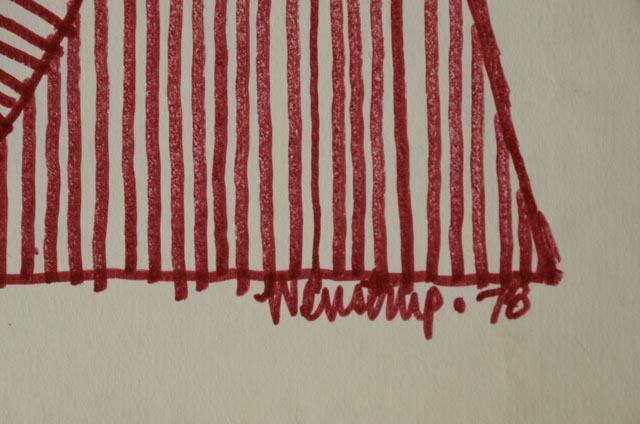 Margaret Wenstrup Original Red Abstract Marker Drawing