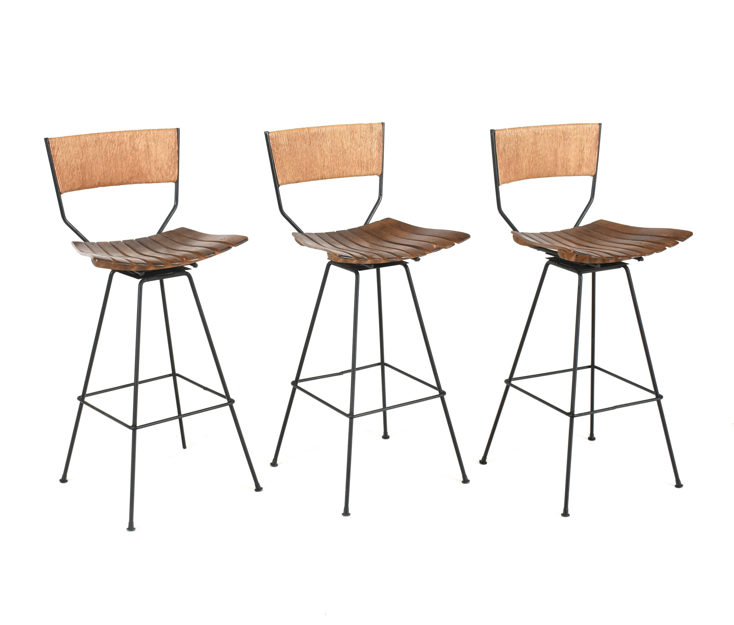 Three Arthur Umanoff Bar Stools